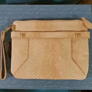 Faux snakeskin clutch by The Limited